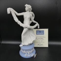 Wedgwood BLUE Jasperware LAUREL GARLAND Dancing Hours FIGURINE WITH COA ref w