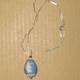 Wedgwood Blue & Silver Jasper Tear Drop Egg Dancing Hours Neckless
