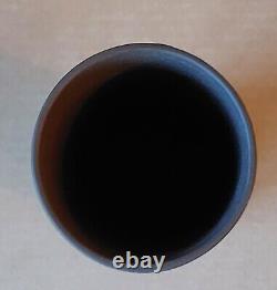 Wedgwood BROWN CHOCOLATE Jasperware Prunus Tall Round Tubular Vase