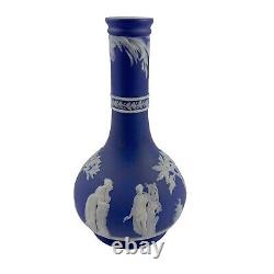 Wedgwood Barber Bottle Bud Vase Cream Color on Wedgwood Blue Jasperware