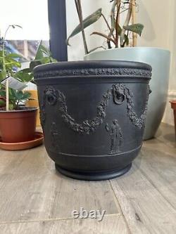 Wedgwood Basalt Jardiniere Planter Black Jasperware Wedgwood Pot