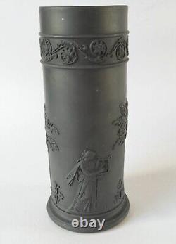 Wedgwood Black Basalt Classical Spill Vase 6 1/2 Inch Jasper