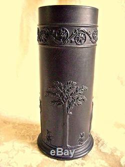 Wedgwood Black Basalt Jasperware Arcadian Spill Vase Mint Condition