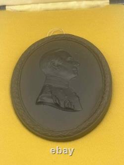 Wedgwood Black Basalt Jasperware Earl Mountbatten Of Burma Portrait Medallion