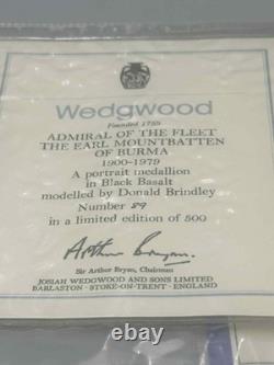 Wedgwood Black Basalt Jasperware Earl Mountbatten Of Burma Portrait Medallion