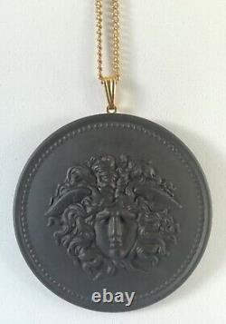 Wedgwood Black Basalt Jasperware Medusa Boxed Jewellery Pendant and Chain
