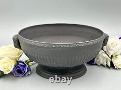 Wedgwood Black Basalt Jasperware Ram Handled Footed Bowl