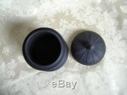 Wedgwood Black Basalt Jasperware Round Lidded Container Tobacco Jar