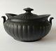 Wedgwood Black Basalt Lidded Handled Sugar Bowl