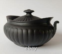 Wedgwood Black Basalt Lidded Handled Sugar Bowl