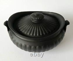 Wedgwood Black Basalt Lidded Handled Sugar Bowl