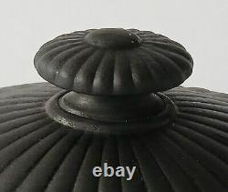 Wedgwood Black Basalt Lidded Handled Sugar Bowl