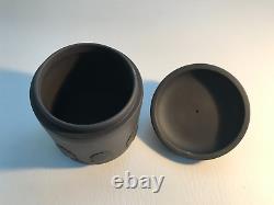 Wedgwood Black Basalt Shell Design Candy Jar In Excellent Condition