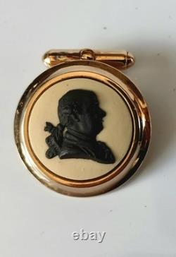 Wedgwood Black Cane Jasperware Cufflinks Josiah Wedgwood & Thomas Bentley