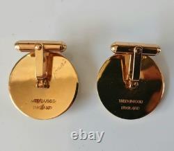 Wedgwood Black Cane Jasperware Cufflinks Josiah Wedgwood & Thomas Bentley