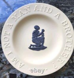 Wedgwood Black Cane Jasperware Pin Dish Slavery AM I NOT A MAN AND A BRO Read