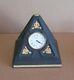 Wedgwood Black & Cane Yellow Jasperware Pyramid Clock Library Collection