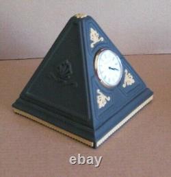 Wedgwood Black & Cane Yellow Jasperware Pyramid Clock Library Collection