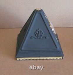 Wedgwood Black & Cane Yellow Jasperware Pyramid Clock Library Collection