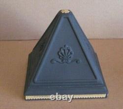 Wedgwood Black & Cane Yellow Jasperware Pyramid Clock Library Collection