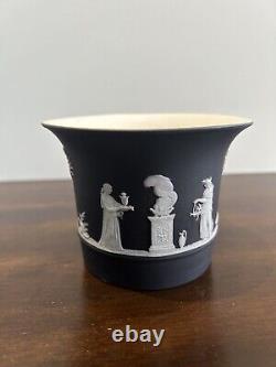 Wedgwood Black Jasperware Cache Pot Planter Jardiniere