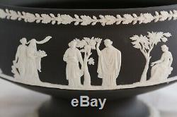 Wedgwood Black Jasperware Centerpiece Pedestal Footed Bowl Sacrificial Imperial