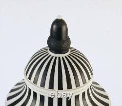 Wedgwood Black Jasperware Dancing Hours Lidded Urn Engine Turned