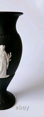 Wedgwood Black Jasperware Footed Vase Classical Scenes