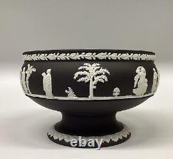 Wedgwood Black Jasperware Imperial Footed Bowl Neoclassical Scenes