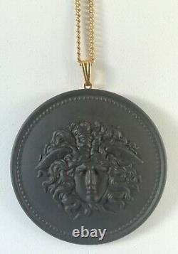 Wedgwood Black Jasperware Medusa Pendant and Chain Jewellery