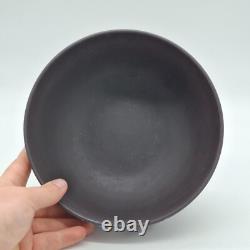 Wedgwood Black Solid Jasper Ware SACRIFICIAL BOWL Made in England 7 1/2in