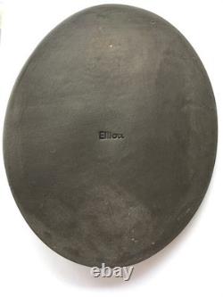 Wedgwood Black basalt Jos. Wedgwood oval plaque stamped ELLIOTT on the back