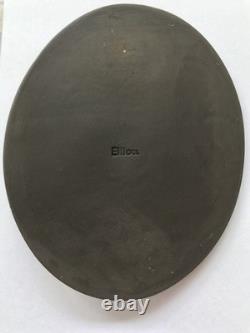 Wedgwood Black basalt Jos. Wedgwood oval plaque stamped ELLIOTT on the back