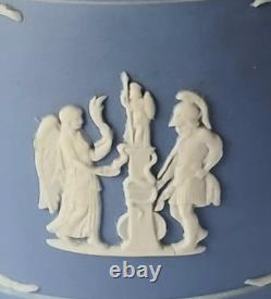 Wedgwood Blue Dip Jasperware Tobacco Pot and Lid
