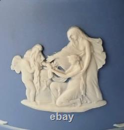 Wedgwood Blue Dip Jasperware Tobacco Pot and Lid