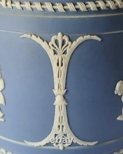 Wedgwood Blue Dip Jasperware Tobacco Pot and Lid