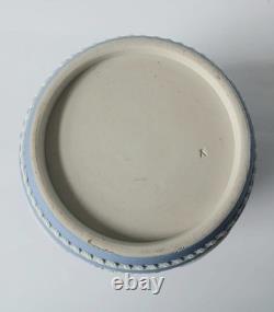 Wedgwood Blue Dip Jasperware Tobacco Pot and Lid