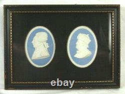 Wedgwood Blue Jasper Benjamin Franklin & Marquis de Lafayette Medallion Plaque