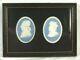 Wedgwood Blue Jasper Benjamin Franklin & Marquis De Lafayette Medallion Plaque
