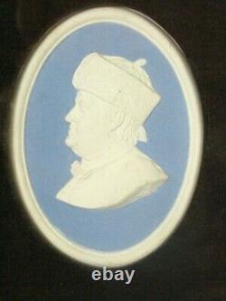 Wedgwood Blue Jasper Benjamin Franklin & Marquis de Lafayette Medallion Plaque