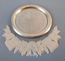 Wedgwood Blue Jasper Plate with Year 2000 Millennium Silver Insert jasperware