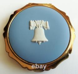 Wedgwood Blue Jasper Stratton Powder Compact Liberty Bell jasperware