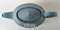 Wedgwood Blue Jasper Teapot Dancing Hours Miniature Jasperware