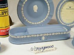 Wedgwood Blue Jasper Ware Desk Set Complete, beautiful Item for your homestudy