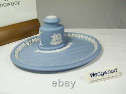Wedgwood Blue Jasper Ware Desk Tidy, Superb & Extremely Rare! 