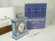 Wedgwood Blue Jasper Ware Greek Mantle Clock, Boxed And-un-used Excellent