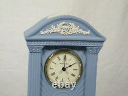 Wedgwood Blue Jasper Ware Millennium 2000 Mantel Clock & matching Candlesticks