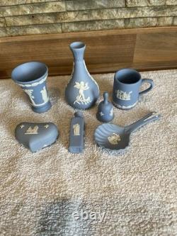 Wedgwood Blue Jasper Ware Minature Items Lovely Lot