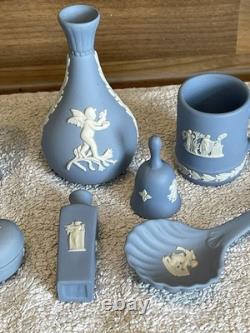 Wedgwood Blue Jasper Ware Minature Items Lovely Lot