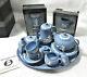 Wedgwood Blue Jasper Complete Miniature Teaset And Extras Vintage Mostly Boxed